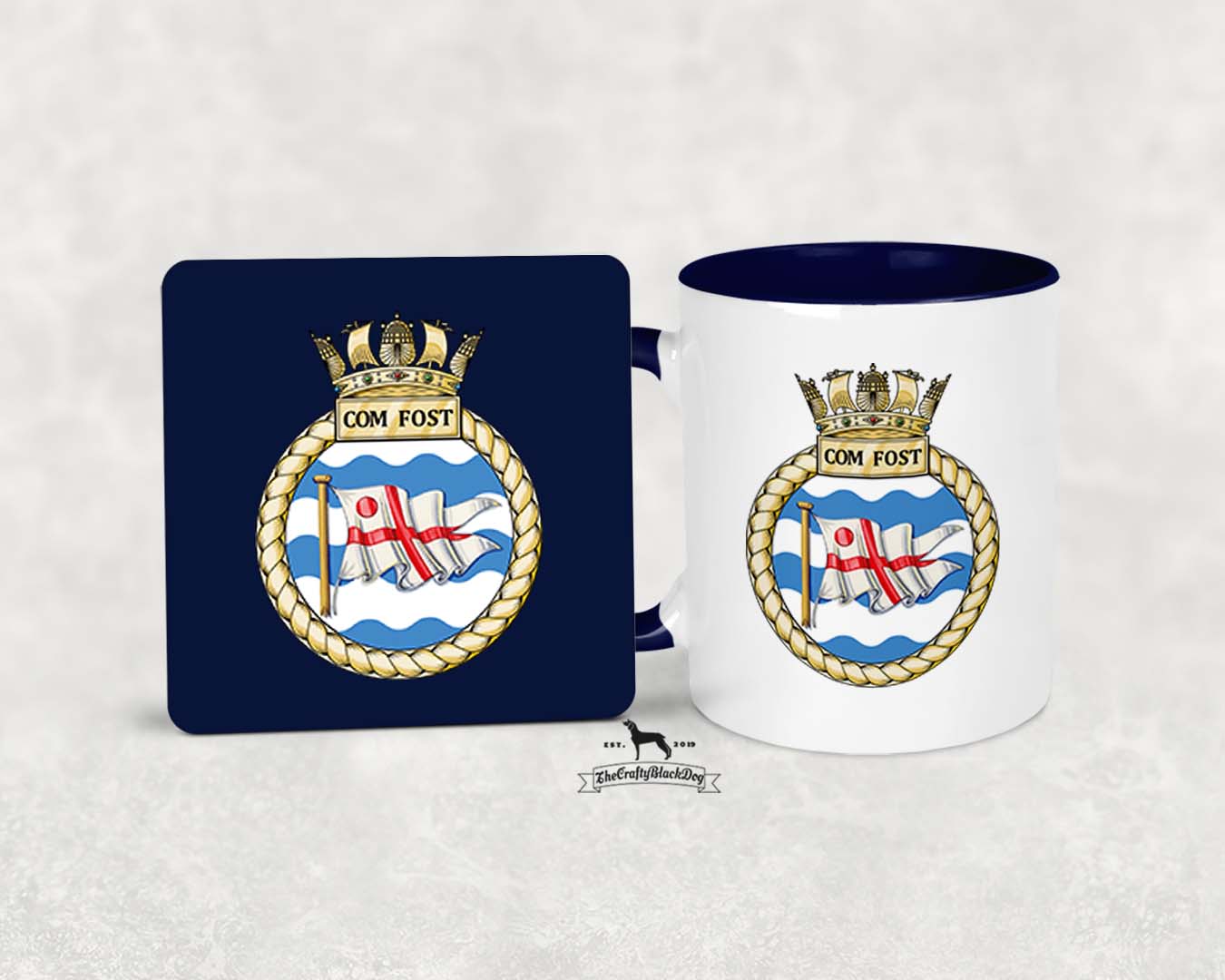 Commander Fleet Operational Sea Training - Com Fost - MUG and COASTER SET