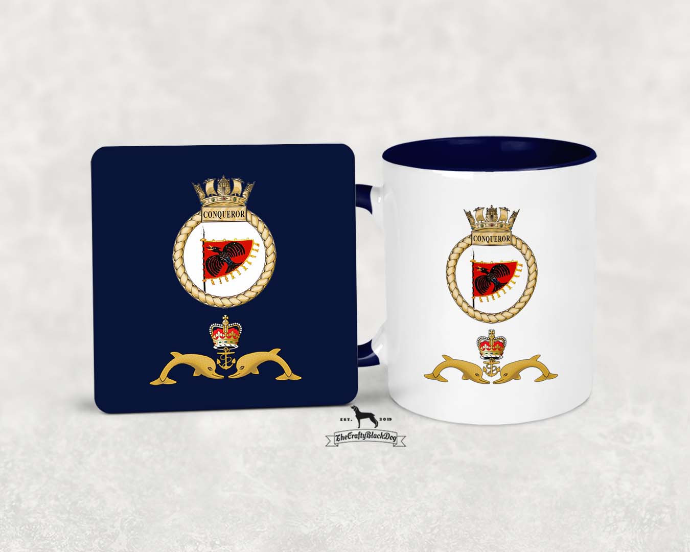 HMS Conqueror - MUG and COASTER SET