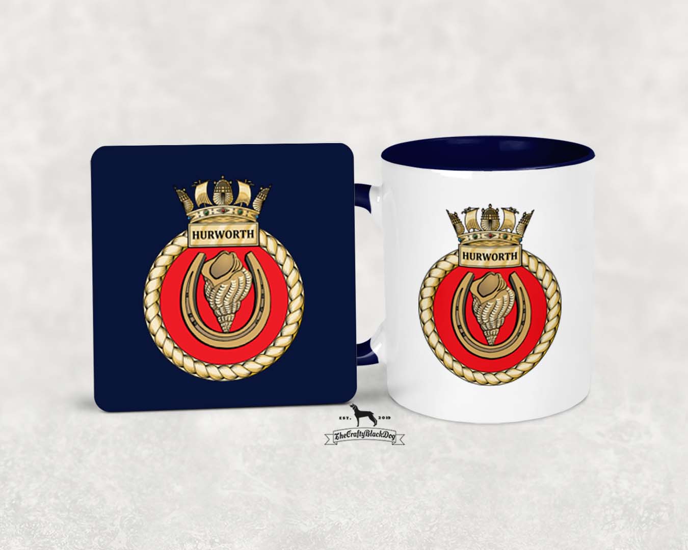 HMS Hurworth - MUG and COASTER SET