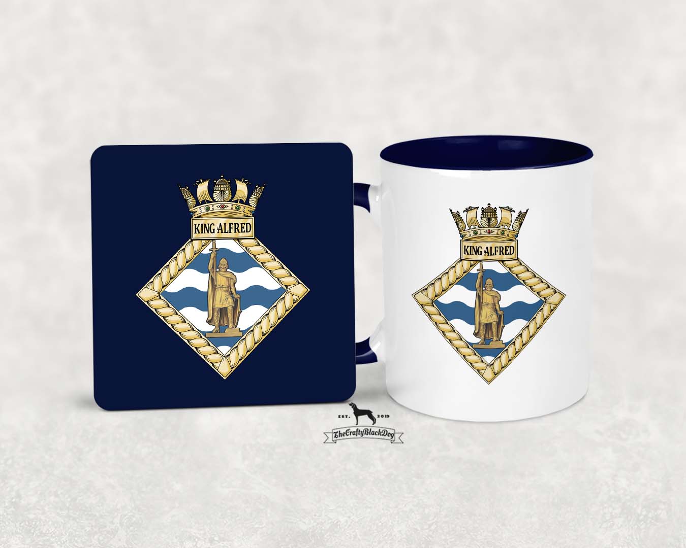 HMS King Alfred - MUG and COASTER SET
