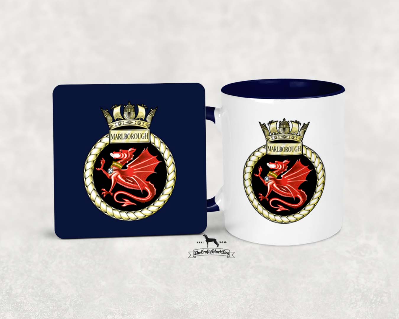 HMS Marlborough - MUG and COASTER SET
