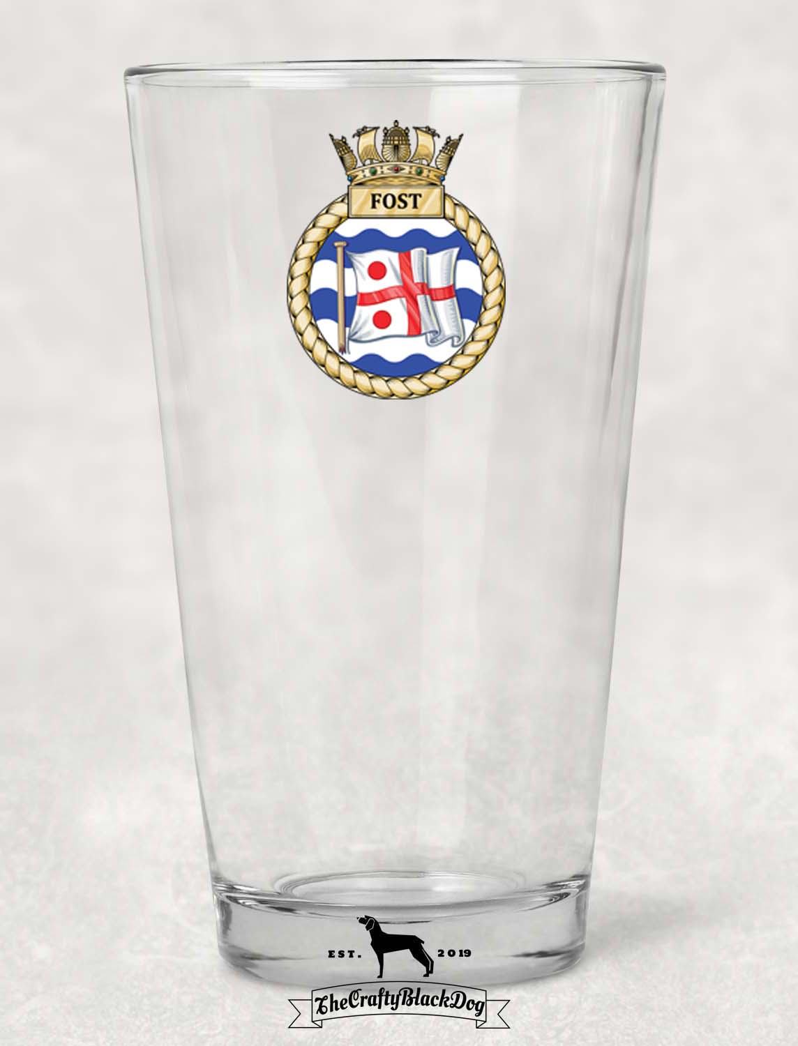 Flag Officer Sea Training FOST - Pint Glass