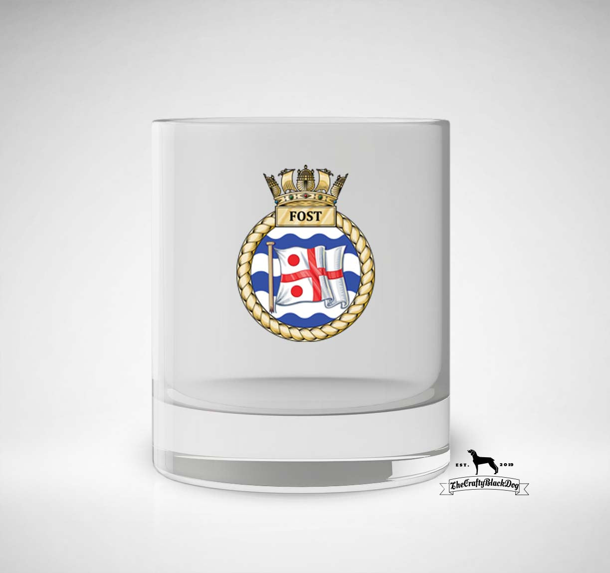 Flag Officer Sea Training FOST - Whiskey/Spirit Glass