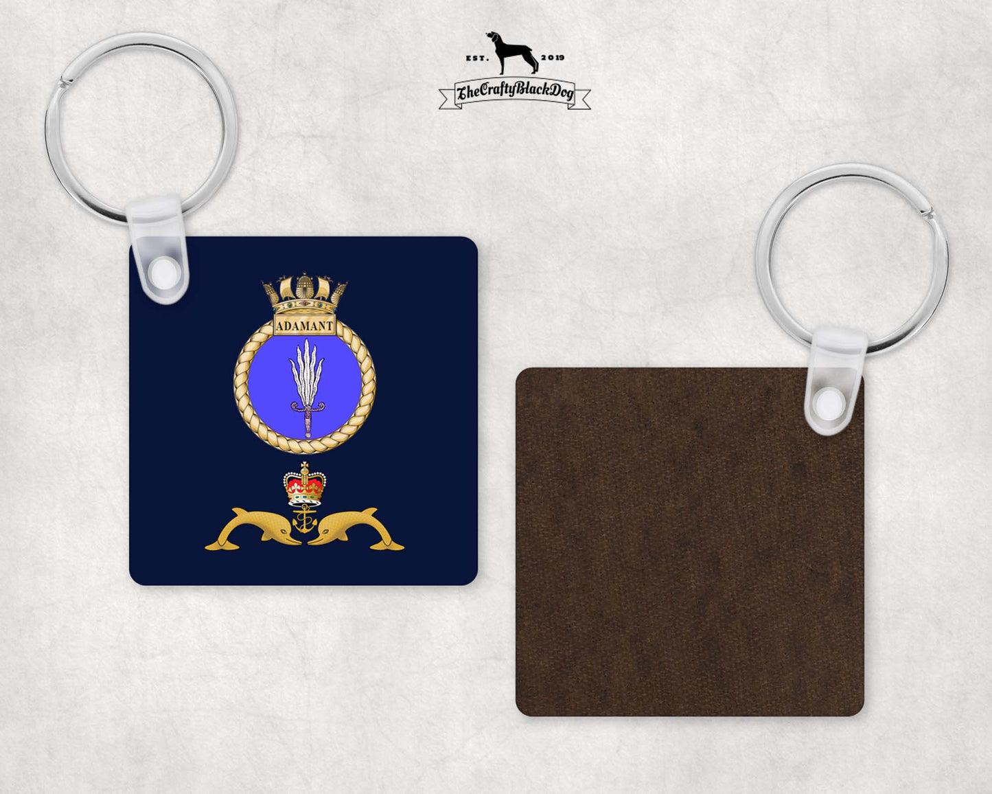 HMS Adamant - Square Key Ring