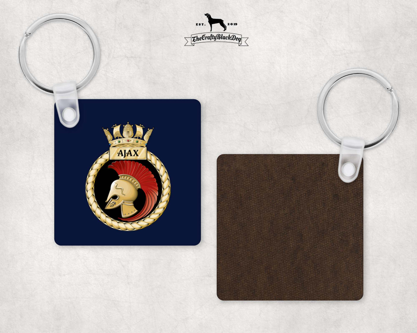 HMS Ajax - Square Key Ring