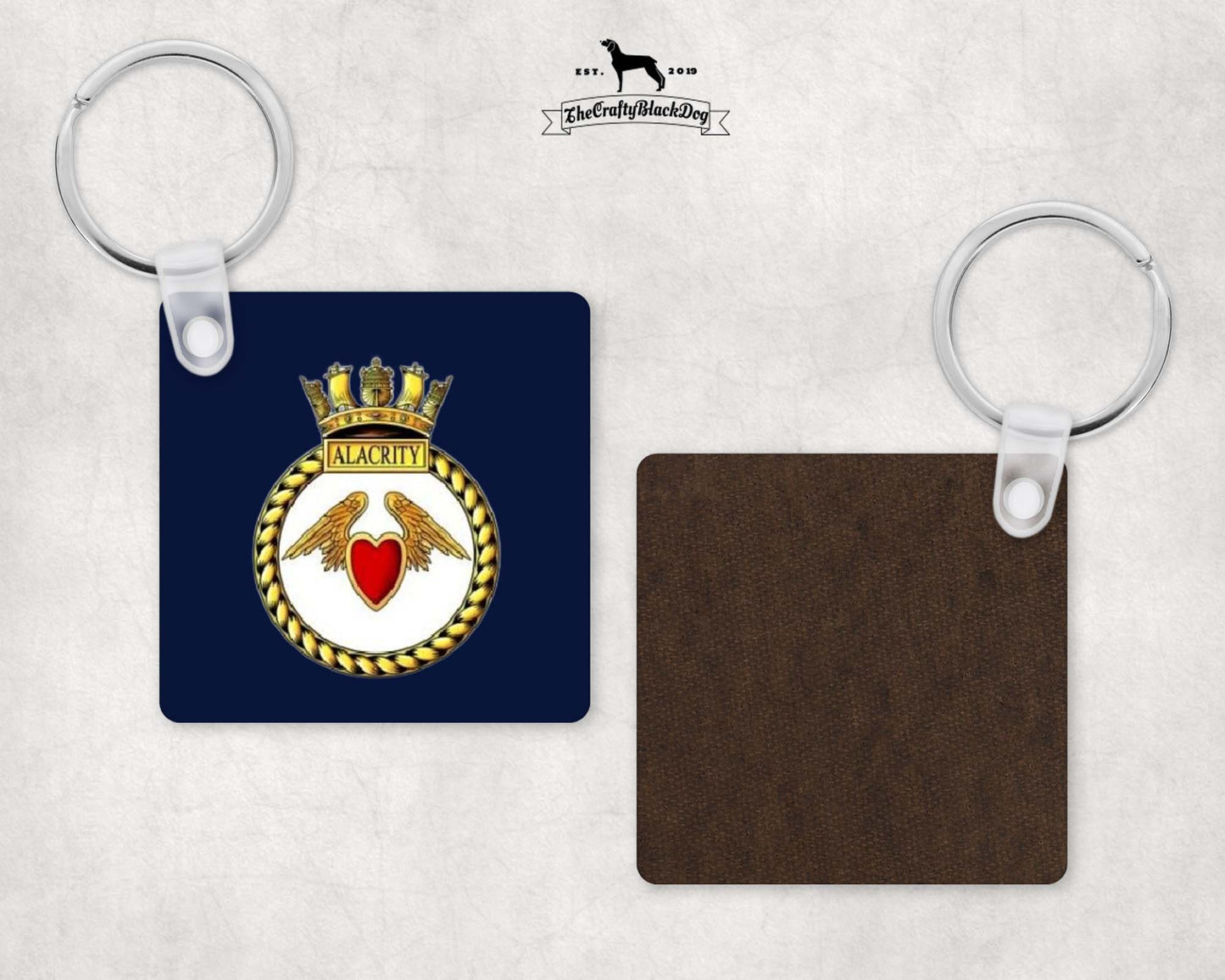 HMS Alacrity - Square Key Ring