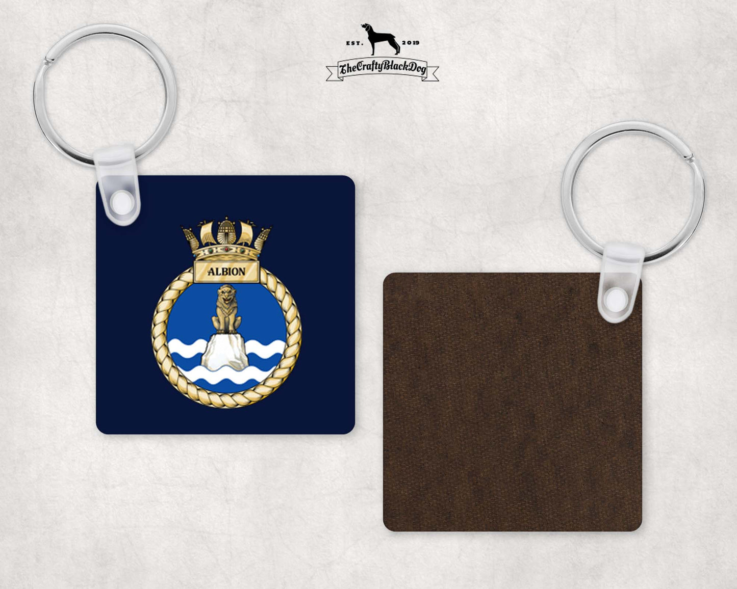 HMS Albion - Square Key Ring