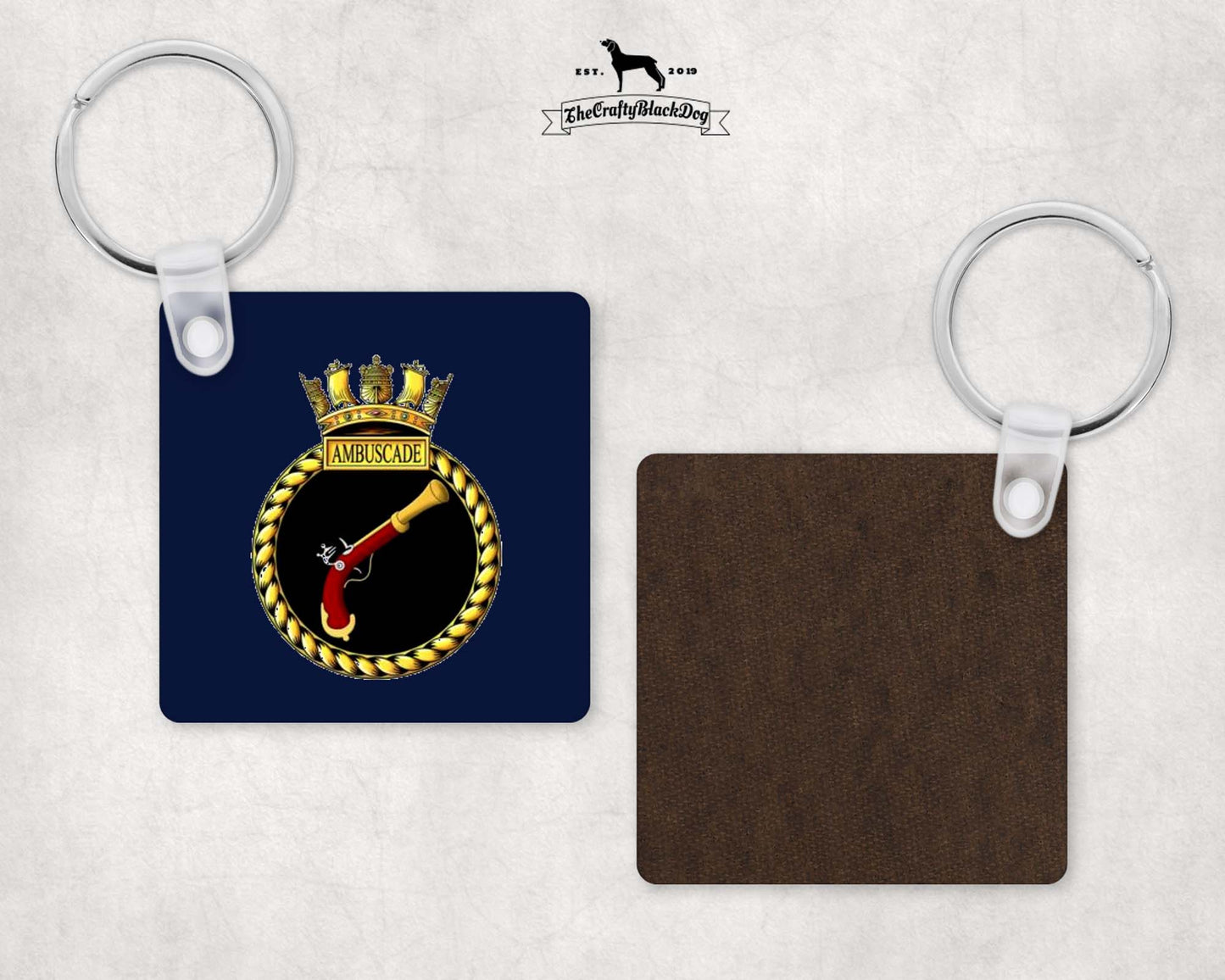 HMS Ambuscade - Square Key Ring