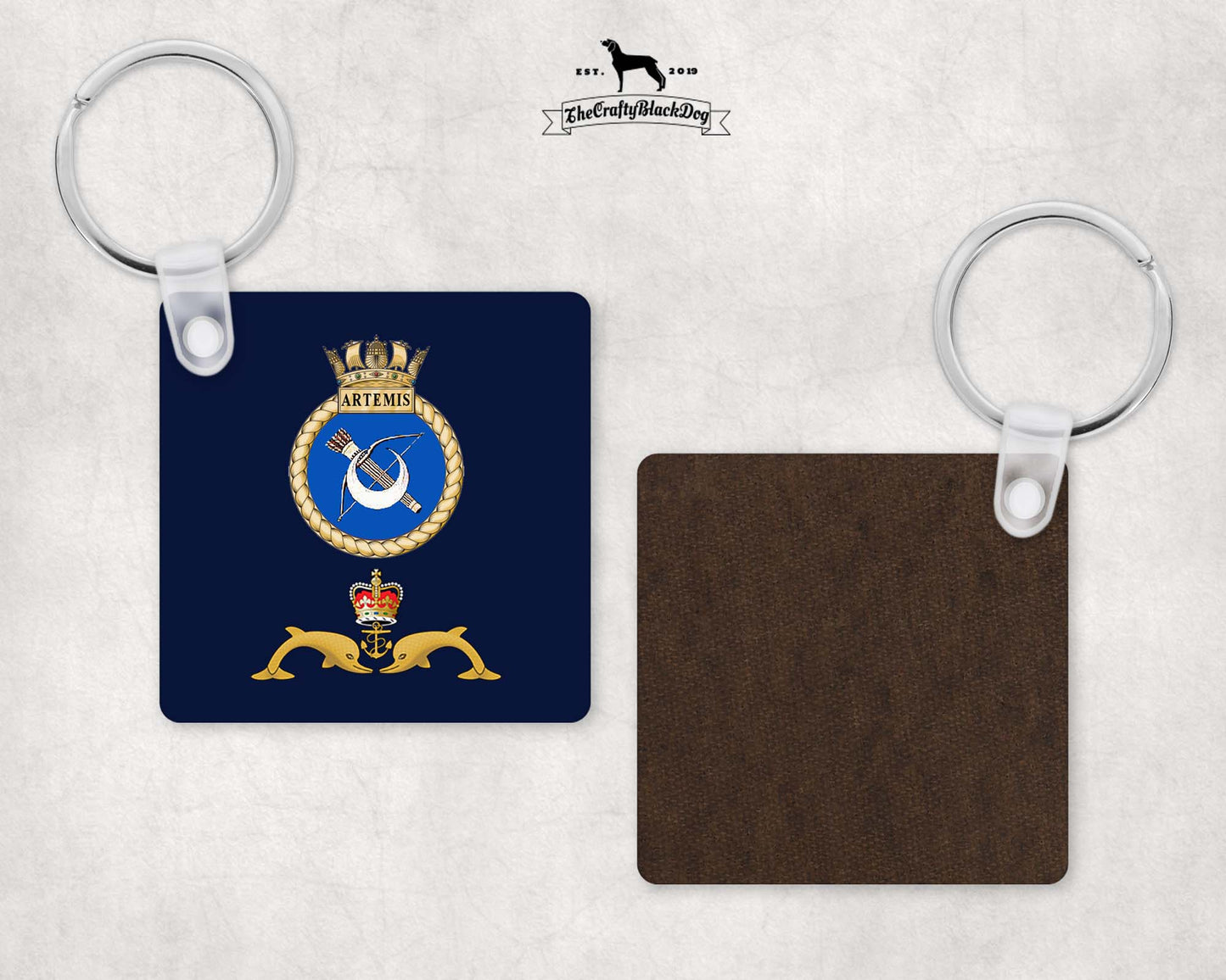 HMS Artemis - Square Key Ring