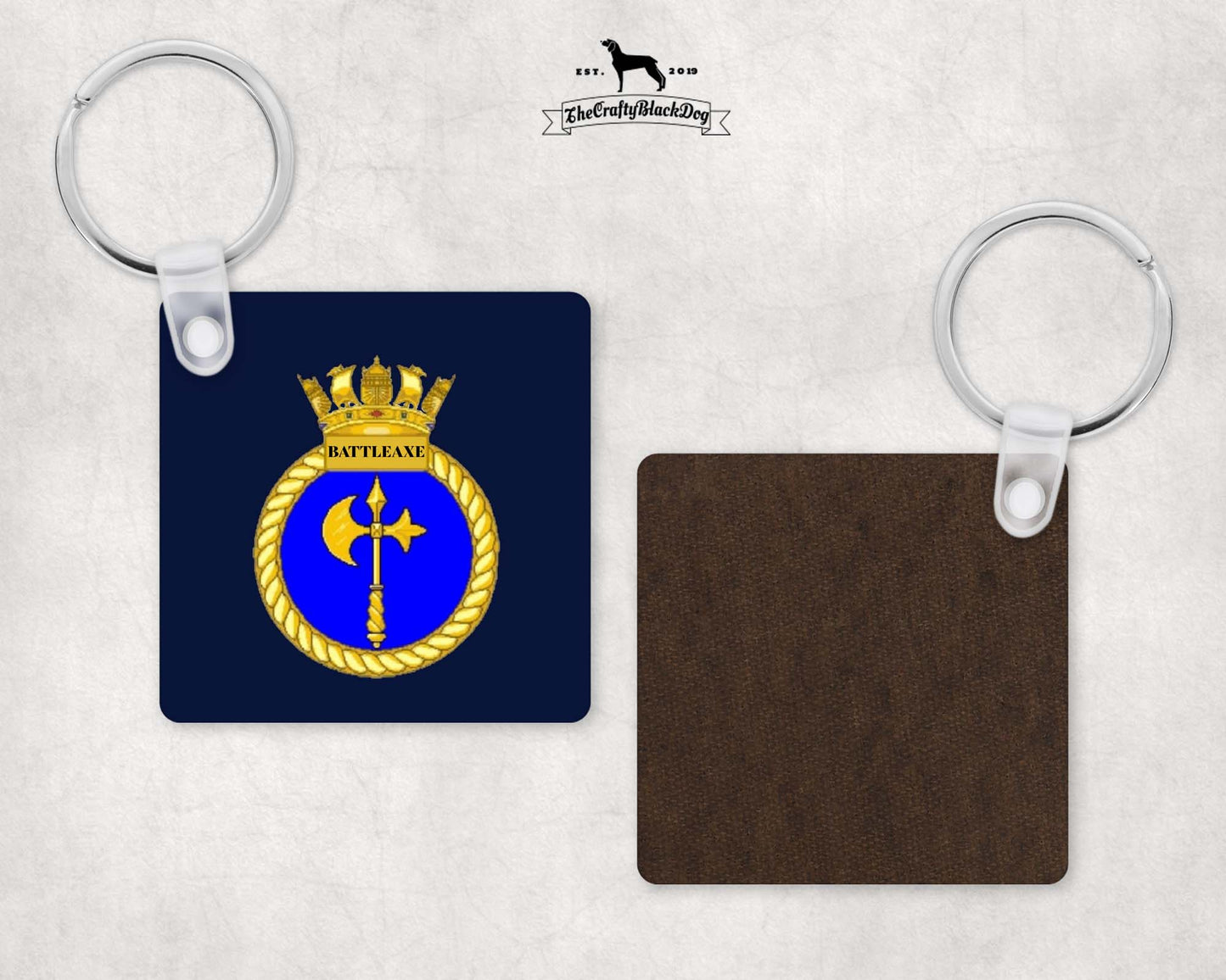 HMS Battleaxe - Square Key Ring