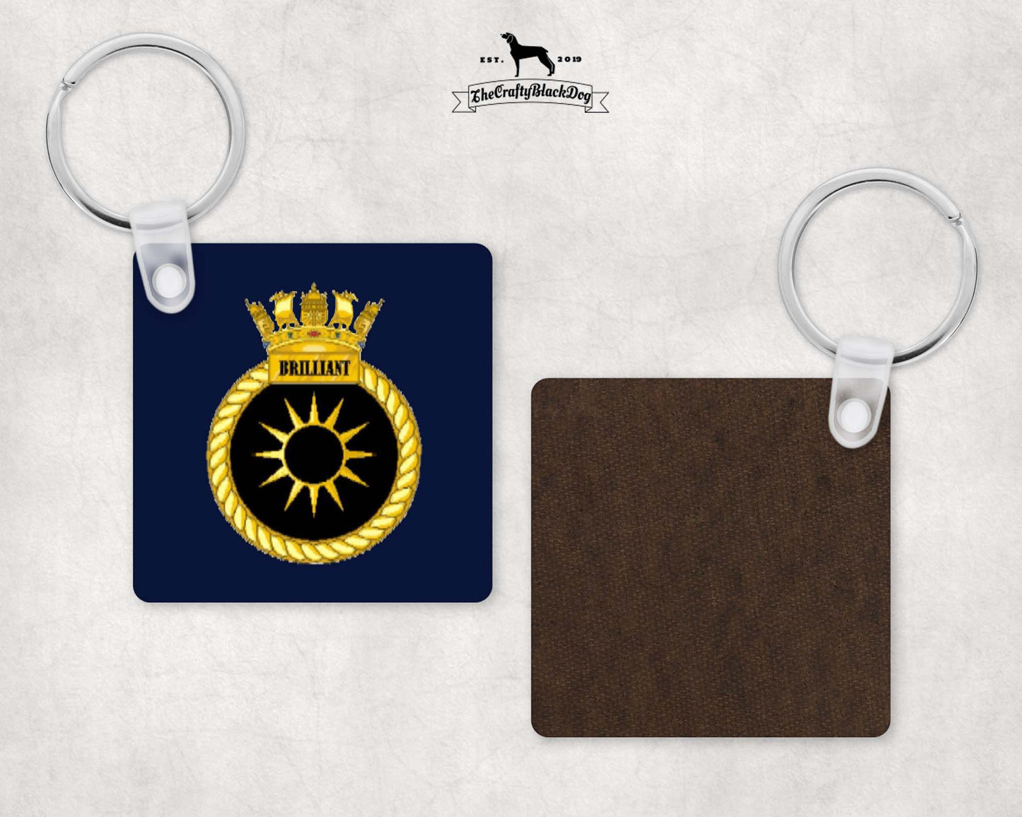 HMS Brilliant - Square Key Ring