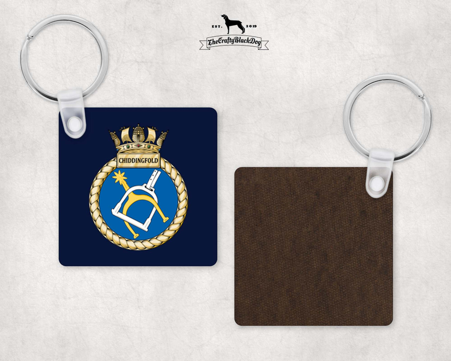 HMS Chiddingfold - Square Key Ring