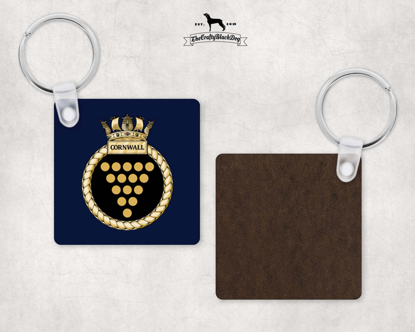HMS Cornwall - Square Key Ring