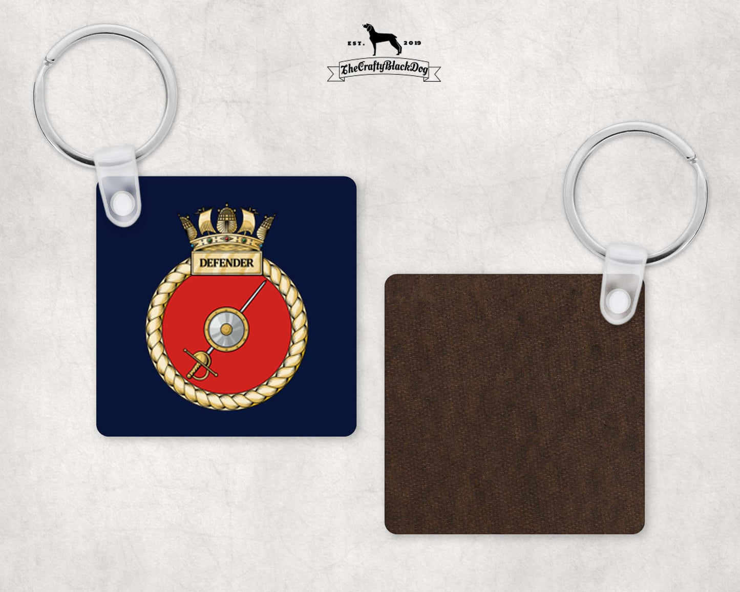 HMS Defender - Square Key Ring