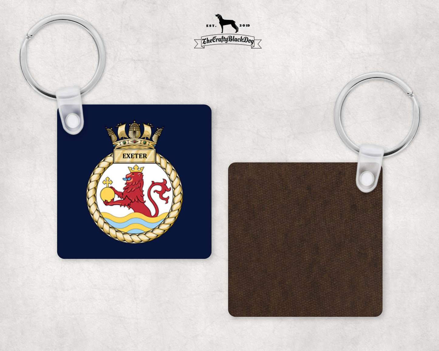 HMS Exeter - Square Key Ring