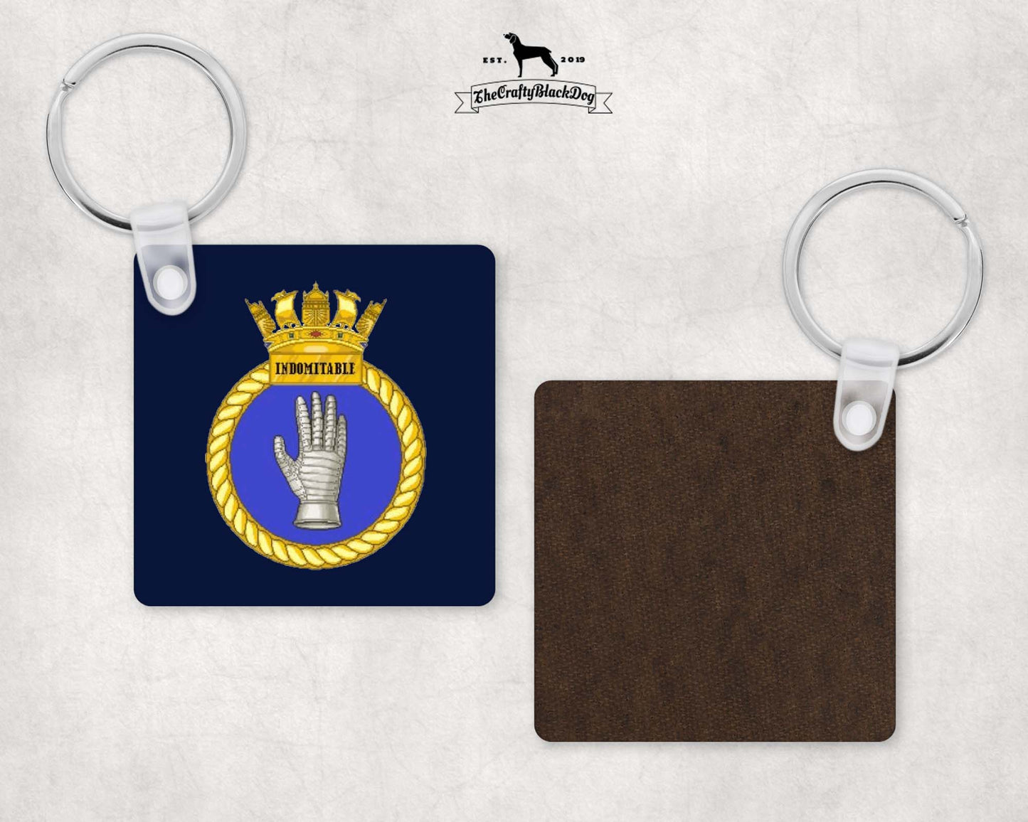 HMS Indomitable - Square Key Ring