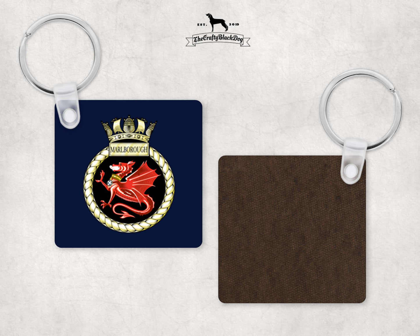 HMS Marlborough - Square Key Ring