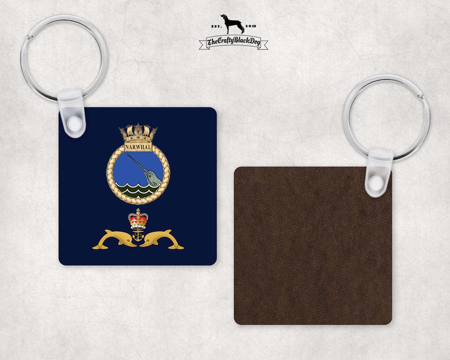 HMS Narwhal - Square Key Ring