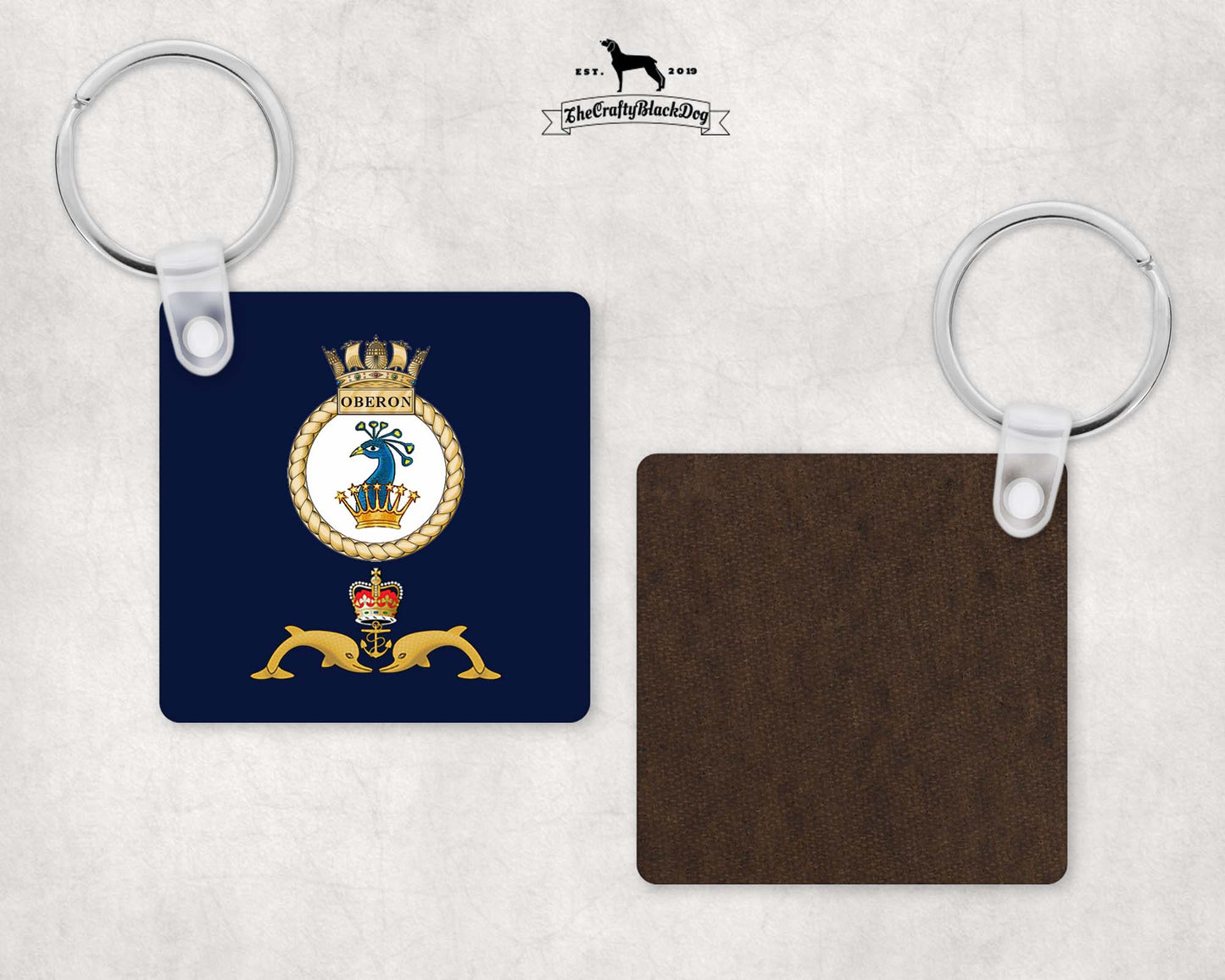 HMS Oberon - Square Key Ring