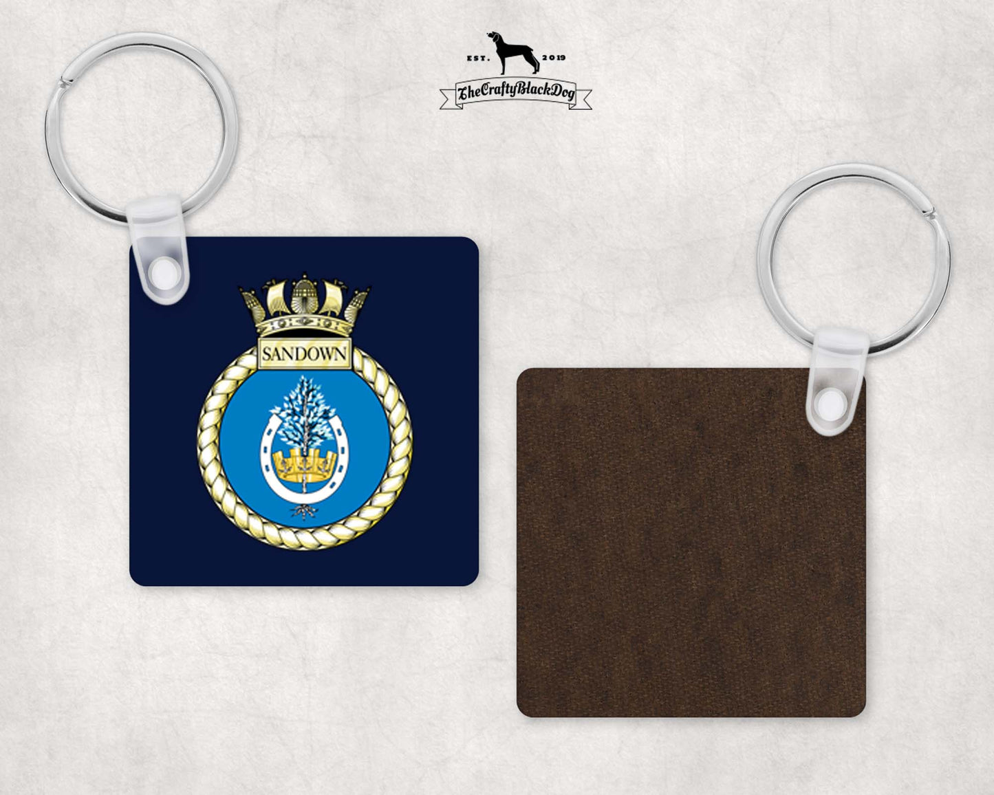 HMS Sandown - Square Key Ring