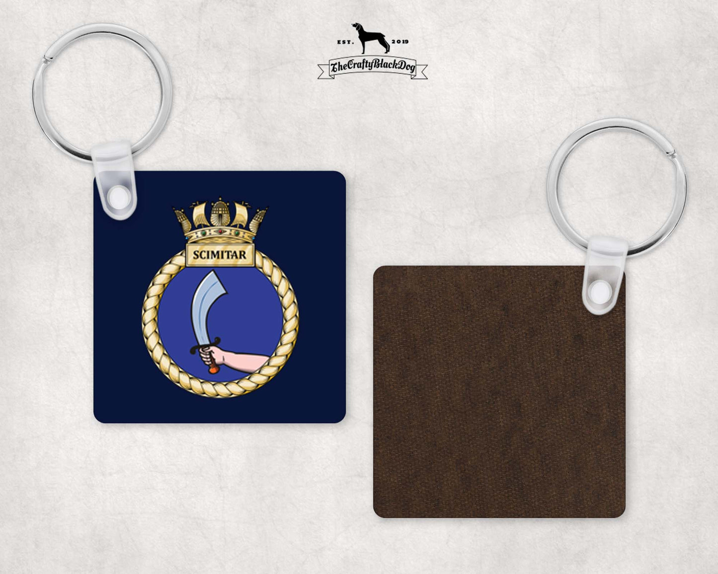 HMS Scimitar - Square Key Ring