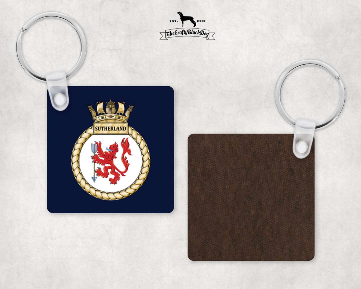 HMS Sutherland - Square Key Ring