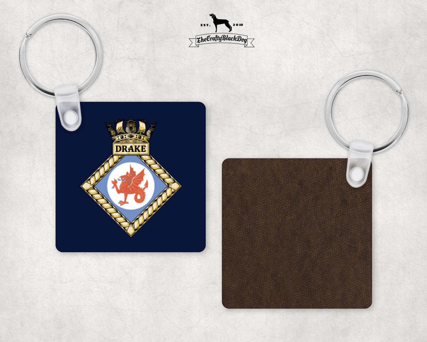 HMS Drake (HMNB Devonport) - Square Key Ring