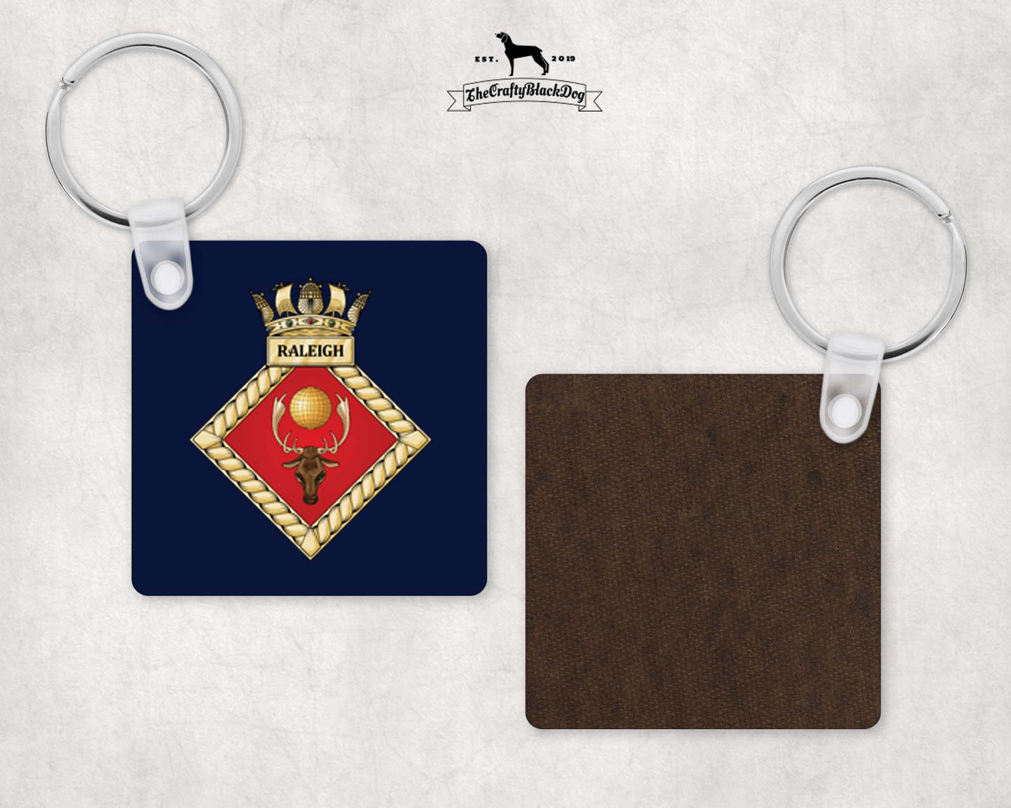 HMS Raleigh - Square Key Ring