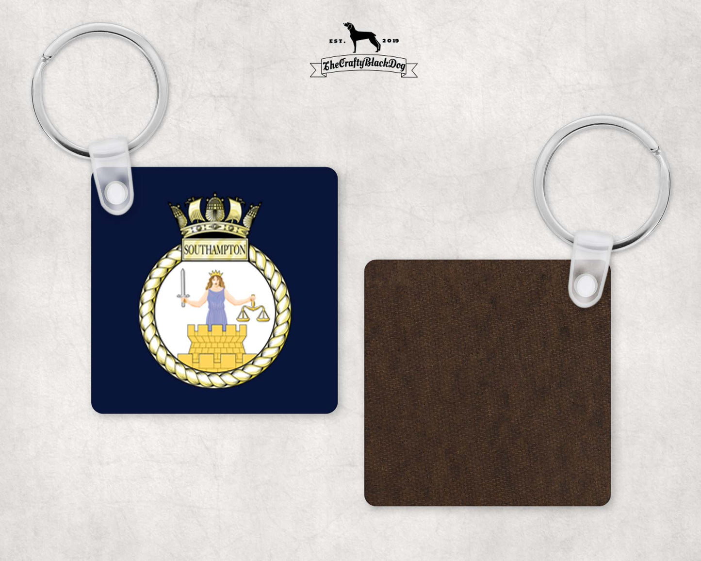 HMS Southampton - Square Key Ring