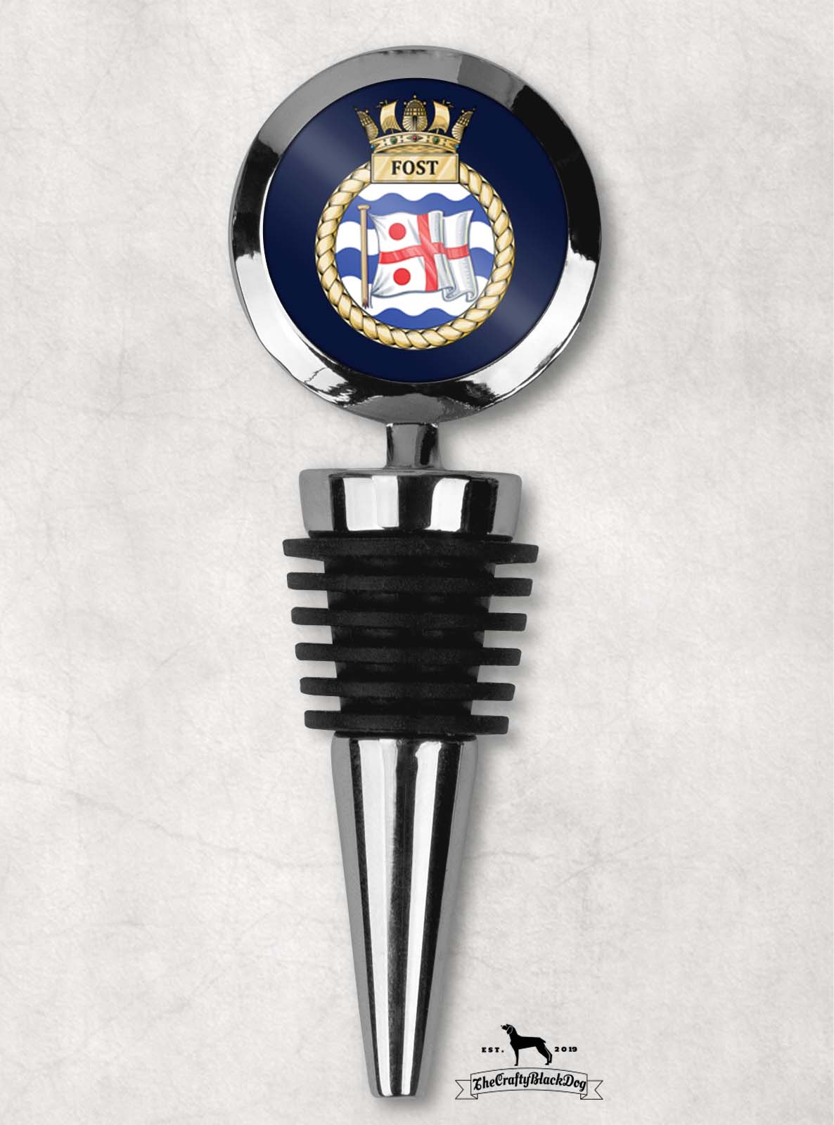 Flag Officer Sea Training FOST - Wine Bottle Stopper