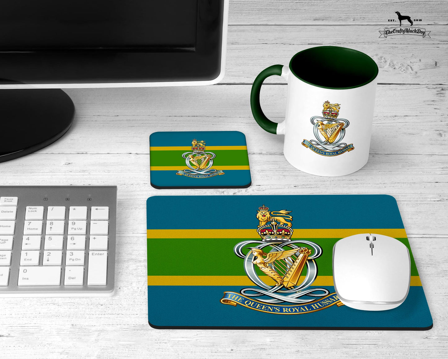 Queen's Royal Hussars - Office Set (New King's Crown)