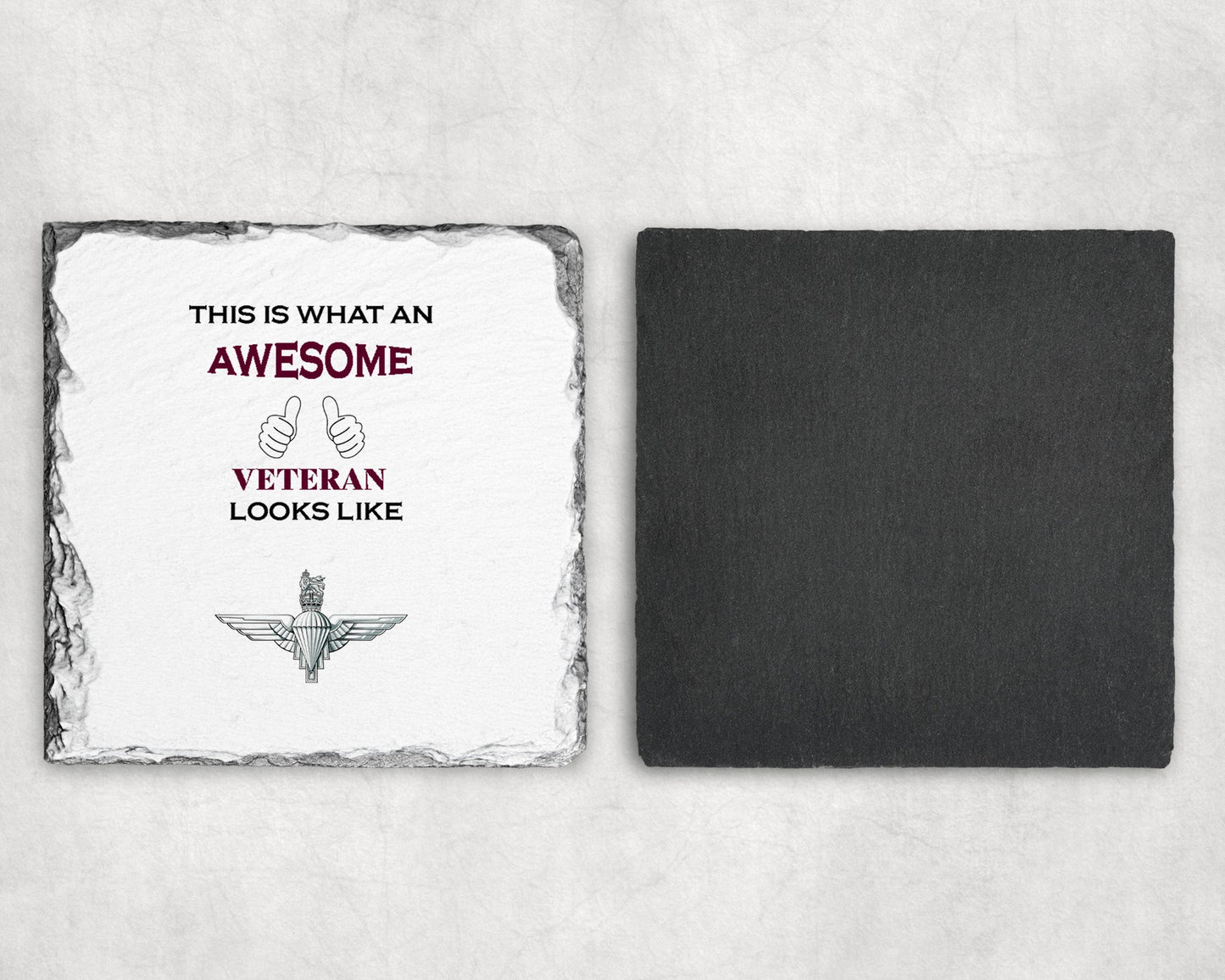 Parachute Regiment KC - Veteran - Slate Coaster