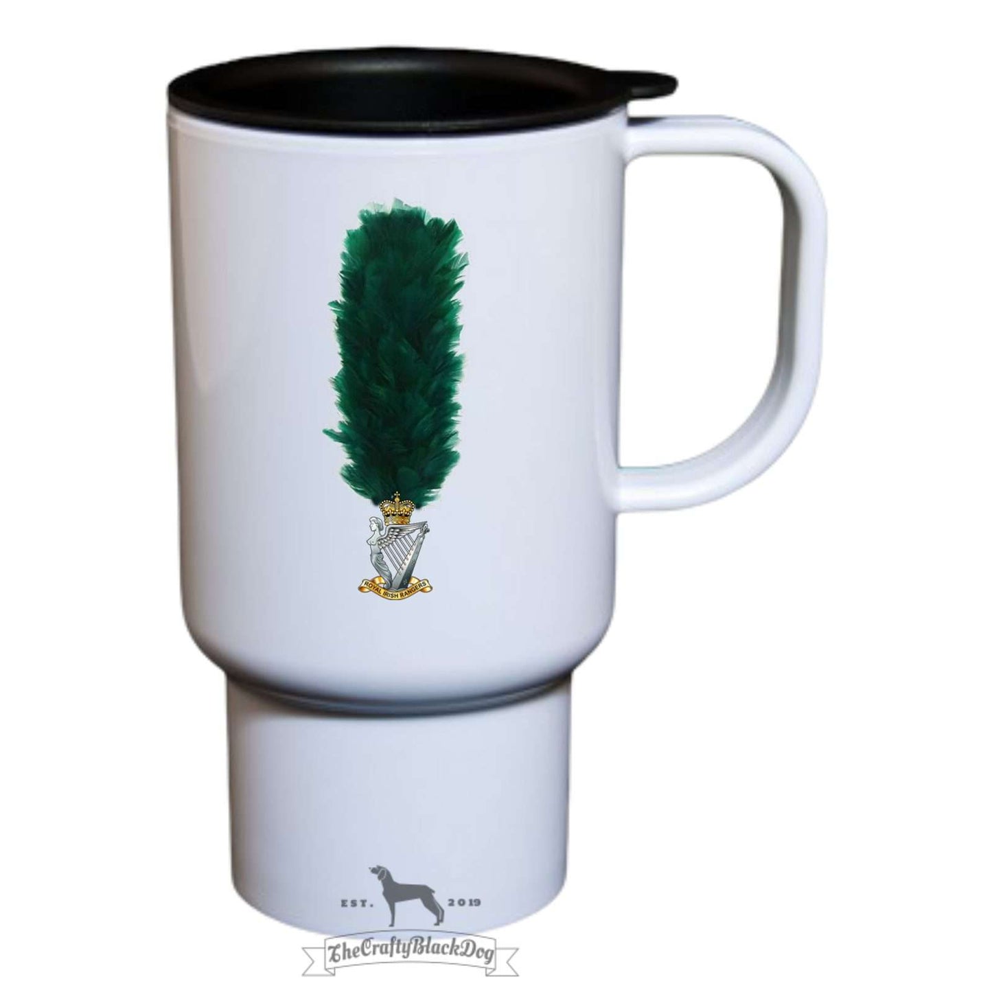 ROYAL IRISH RANGERS HACKLE - TRAVEL MUG