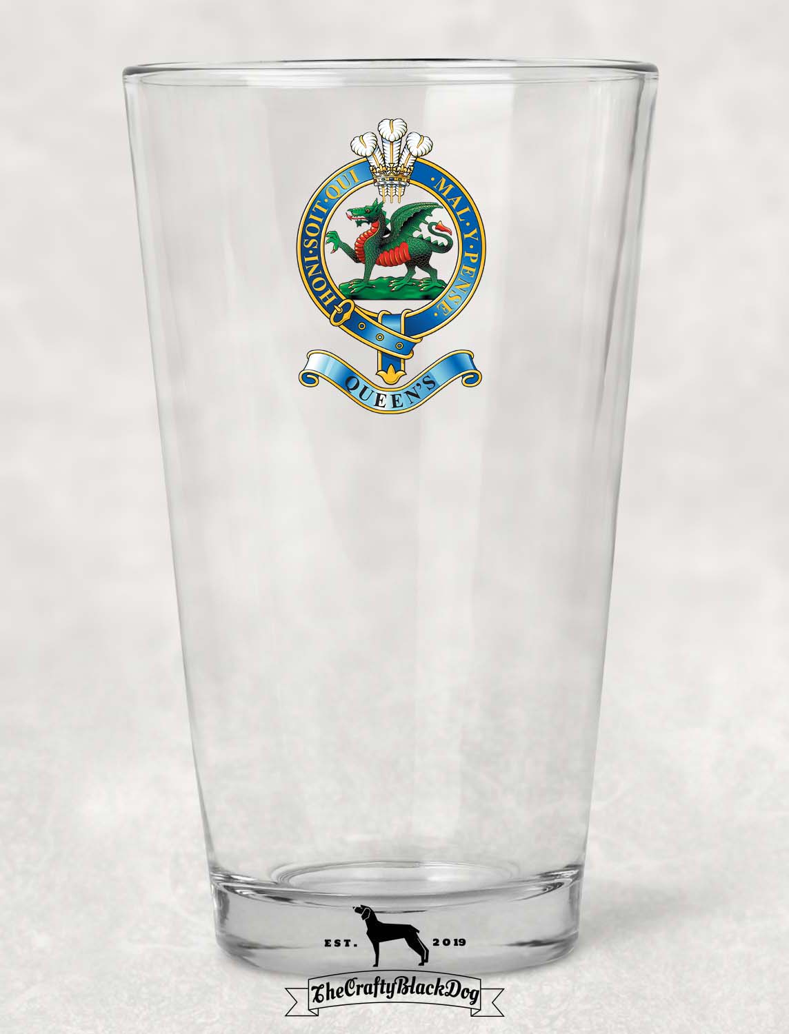 Queen's Regiment - Pint Glass