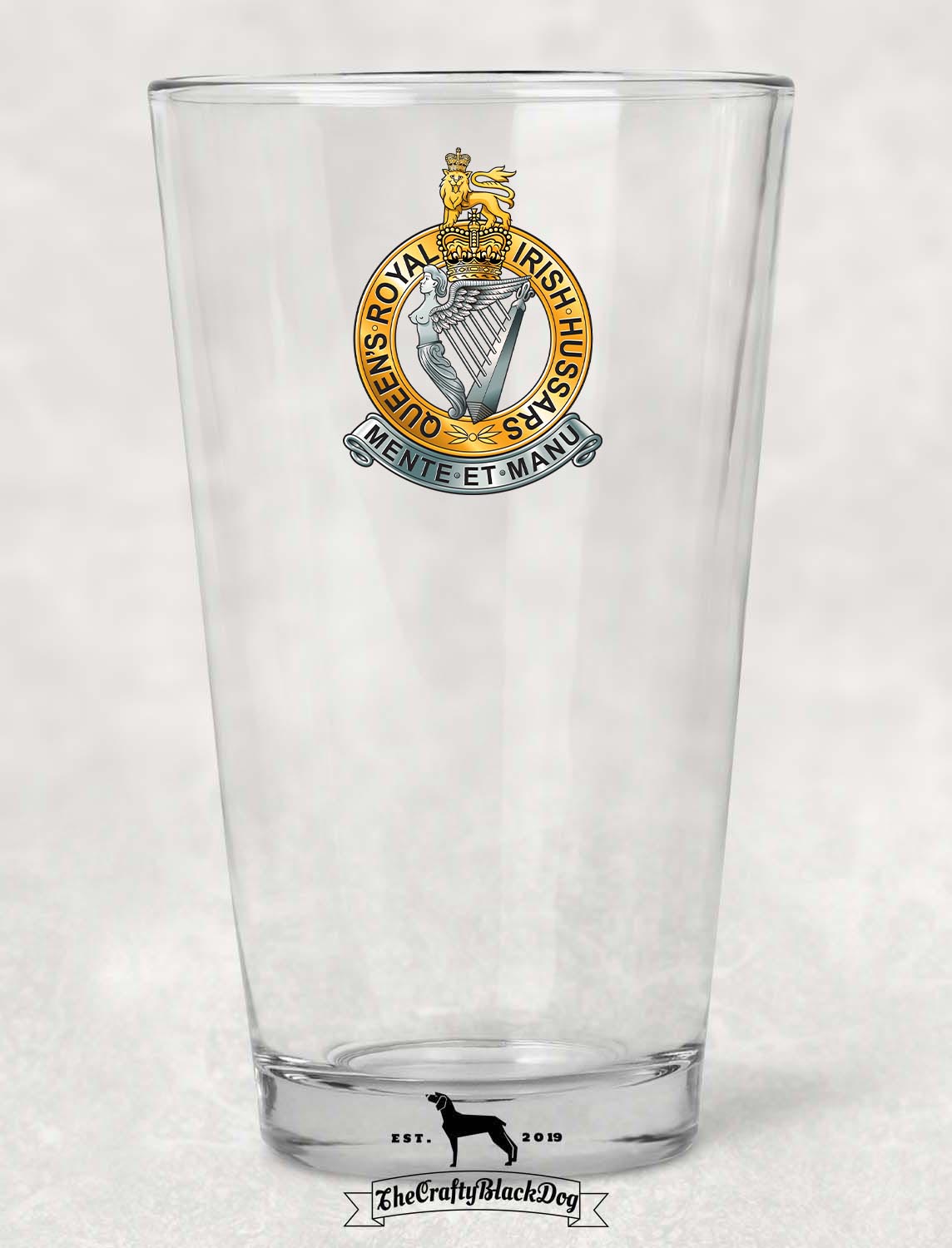 Queen's Royal Irish Hussars - Pint Glass