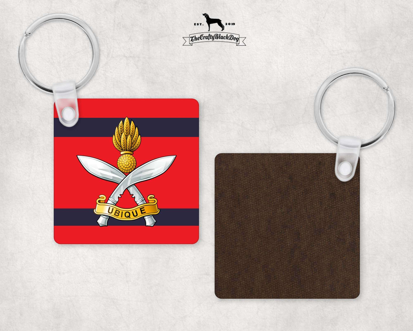 Queen's Gurkha Engineers - Square Key Ring