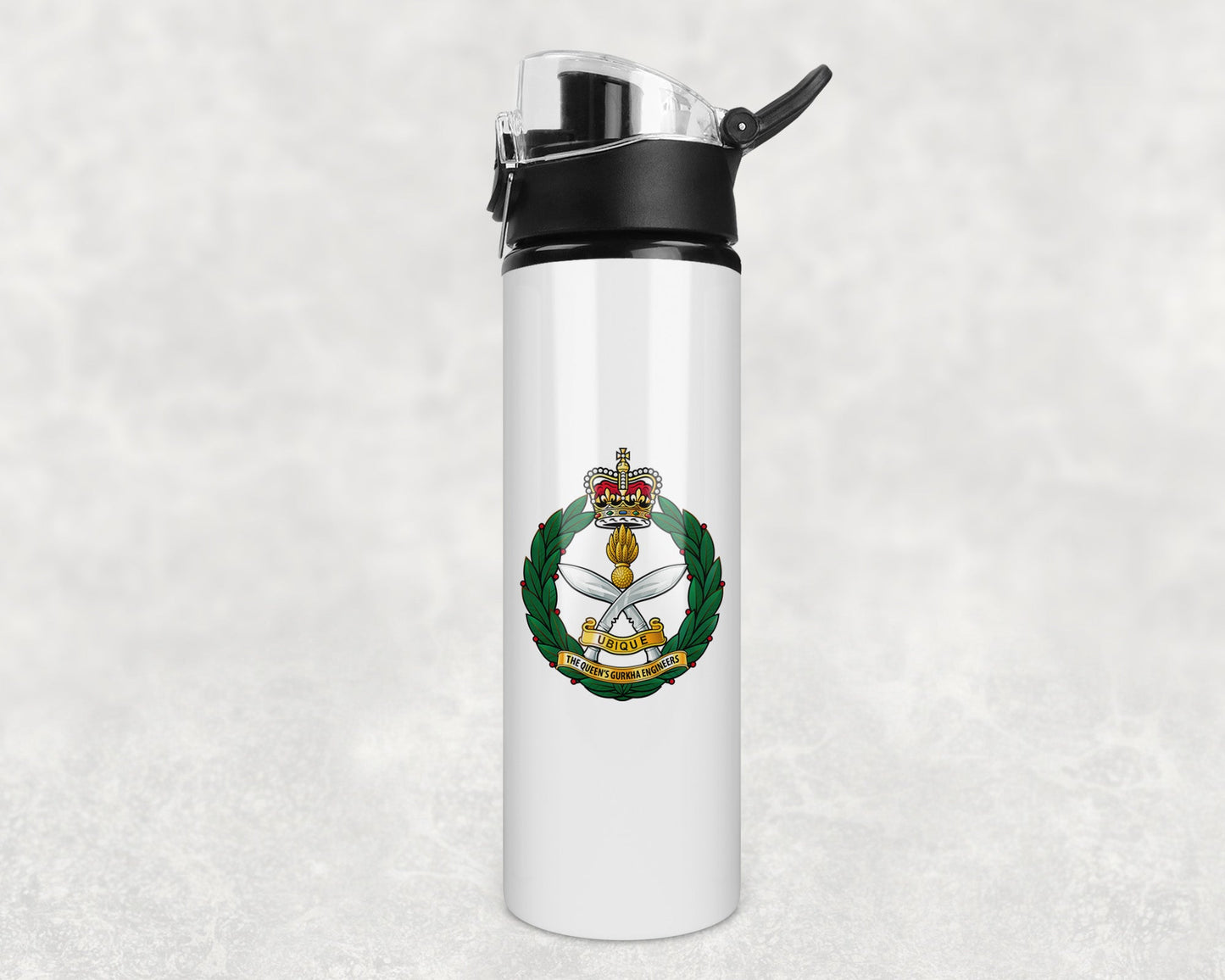 Queen's Gurkha Engineers KC - Flip Top Water Bottle
