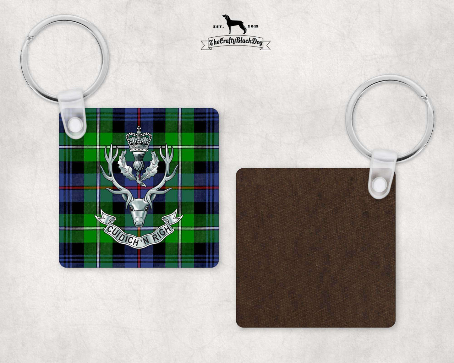 Queen's Own Highlanders - Square Key Ring