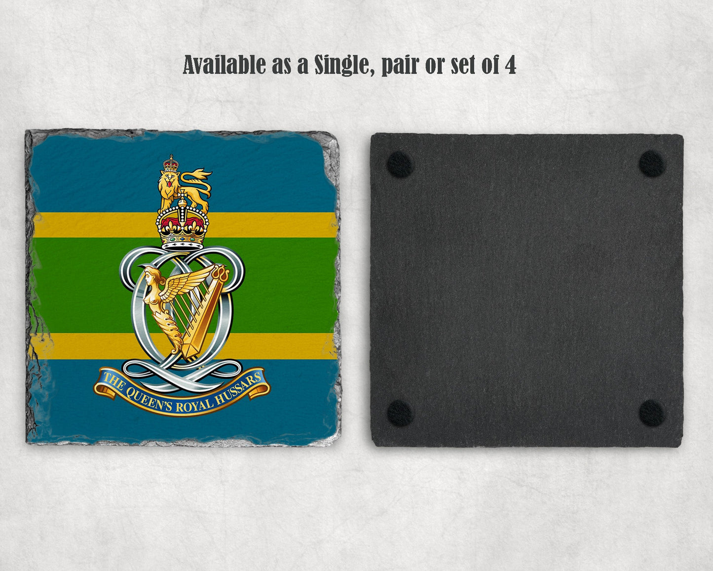 Queen's Royal Hussars KC - Slate Coaster