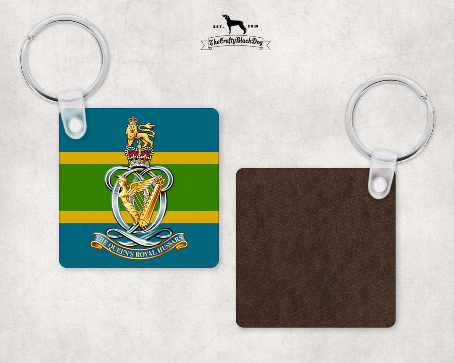 Queen's Royal Hussars - Square Key Ring