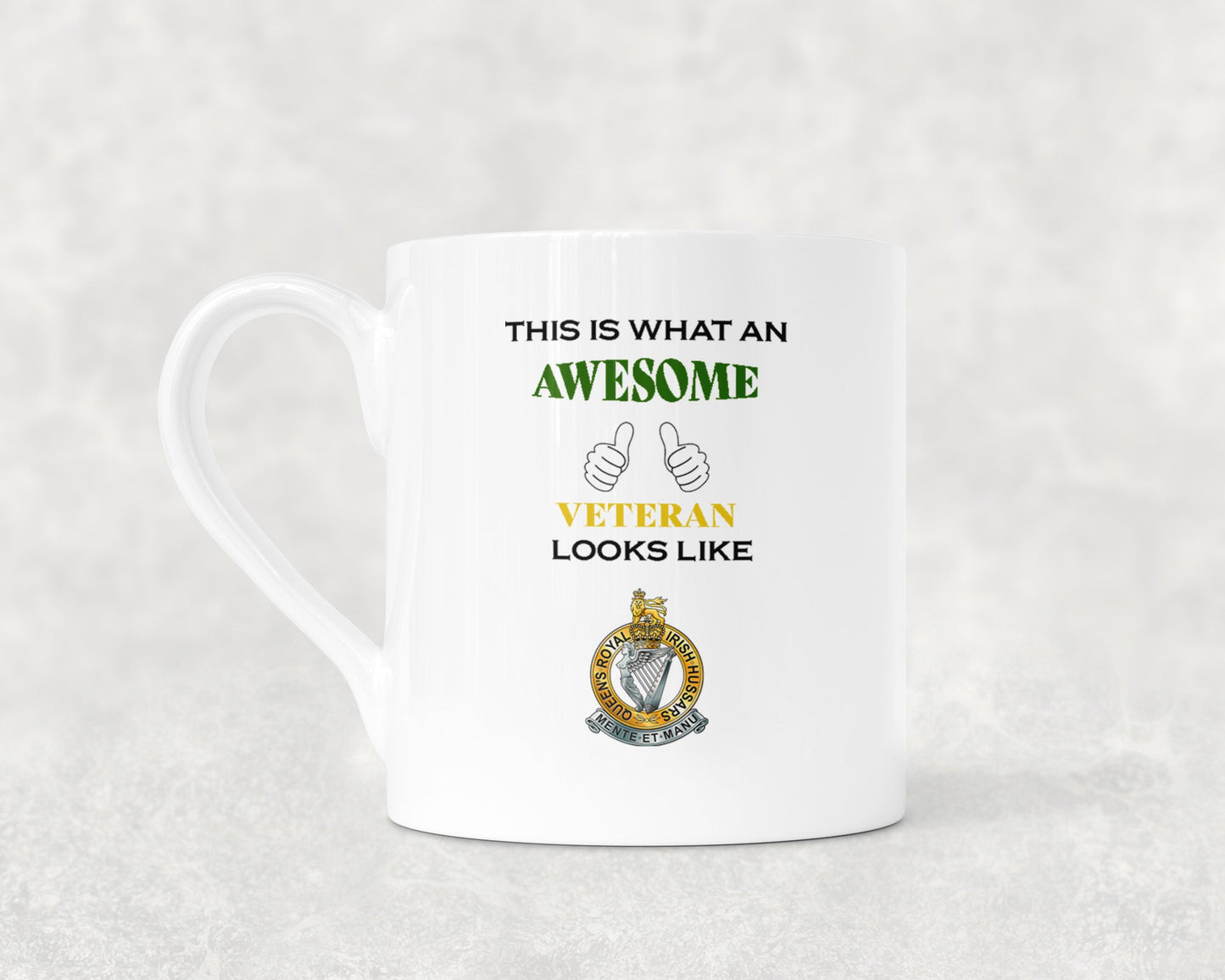 Queen's Royal Irish Hussars - Veteran - Bone China Mug