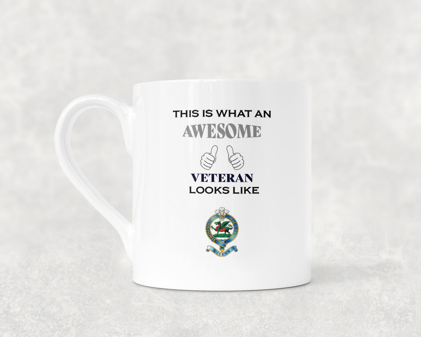 Queen's Regiment - Veteran - Bone China Mug