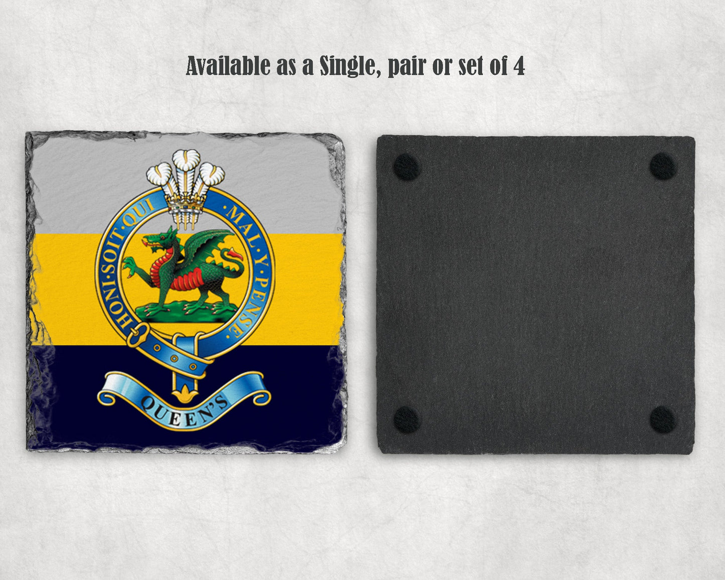 Queen's Regiment - Slate Coaster
