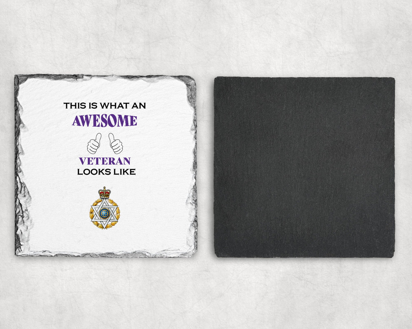 Royal Army Chaplains' Department - Jewish - Veteran - Slate Coaster