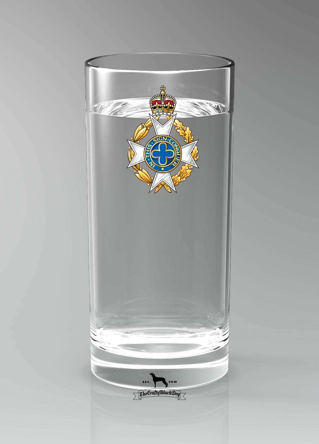 Royal Army Chaplains' Department - Straight Gin/Mixer/Water Glass (New King's Crown)
