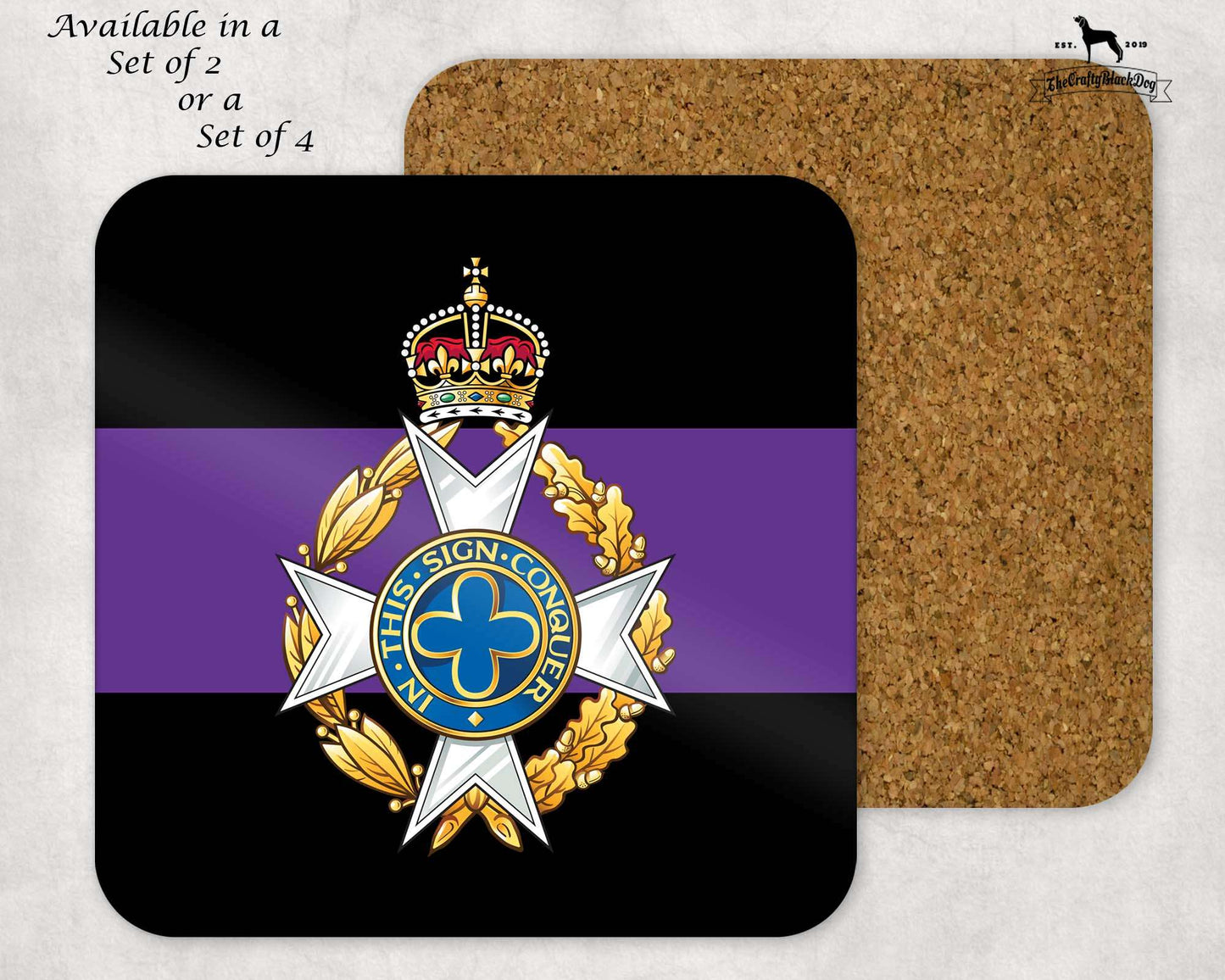Royal Army Chaplains' Department - COASTER SET (New King's Crown)