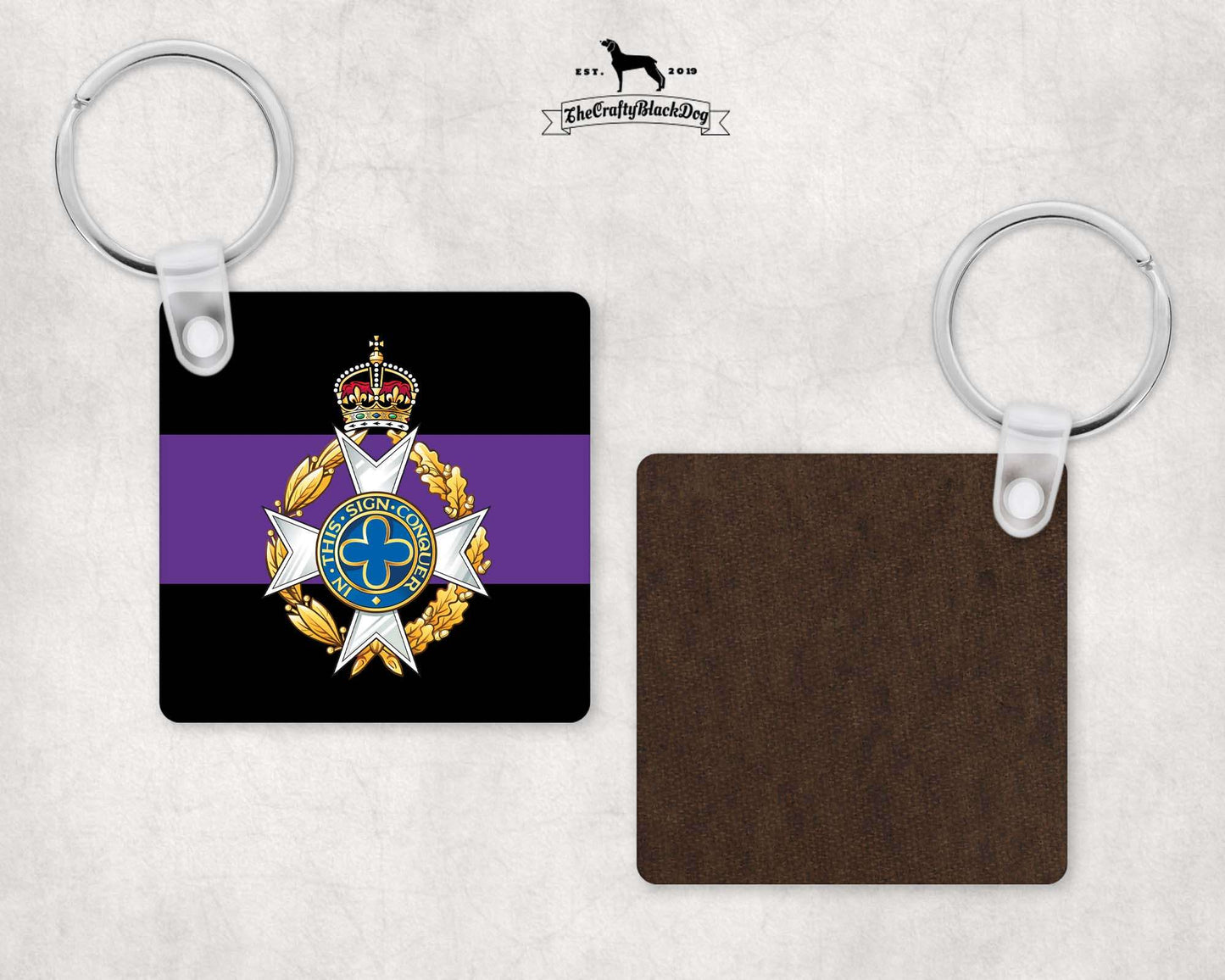Royal Army Chaplains' Department - Square Key Ring (King's New Crown)