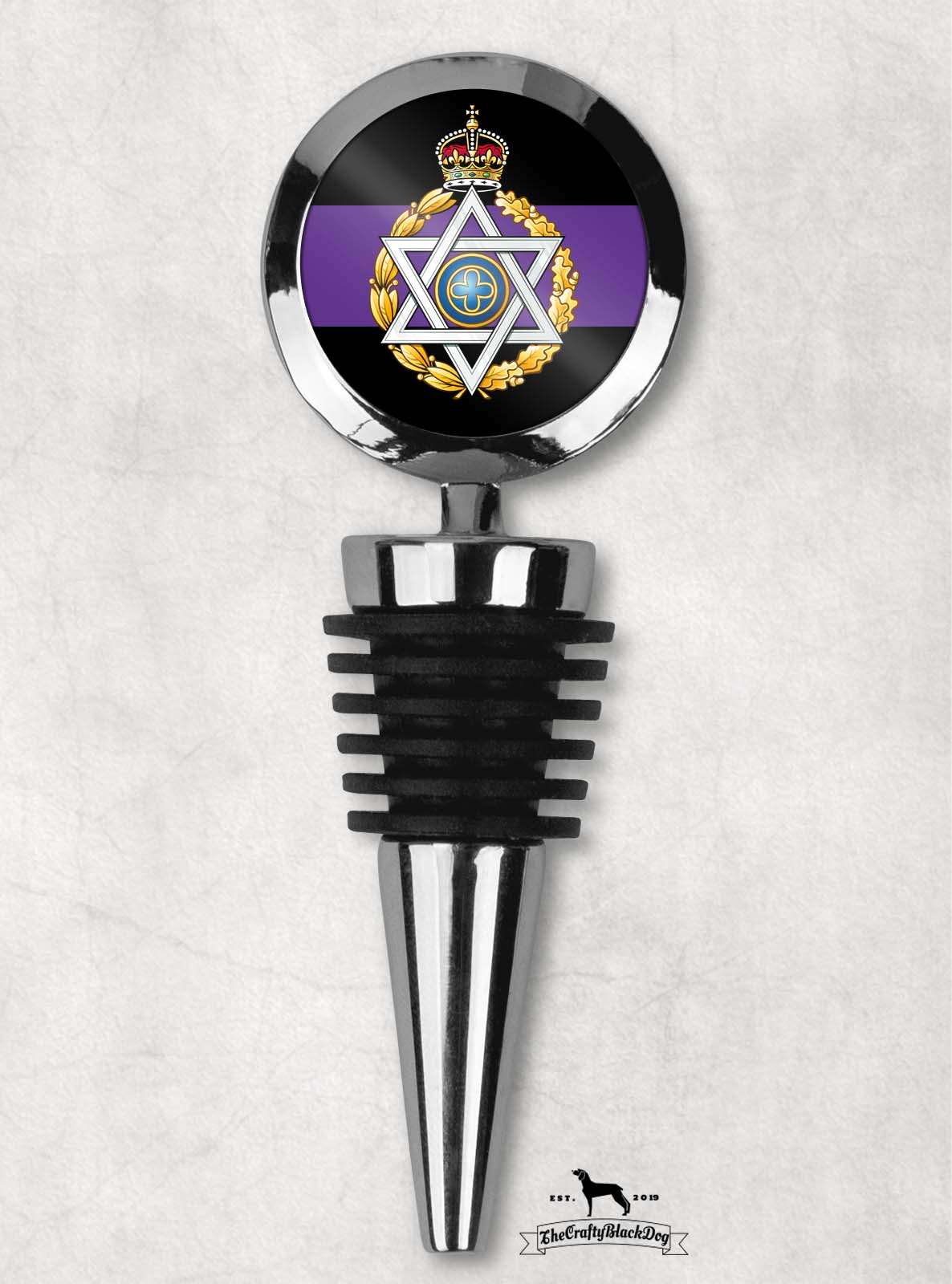 Royal Army Chaplains' Department Jewish - Wine Bottle Stopper (New King's Crown)