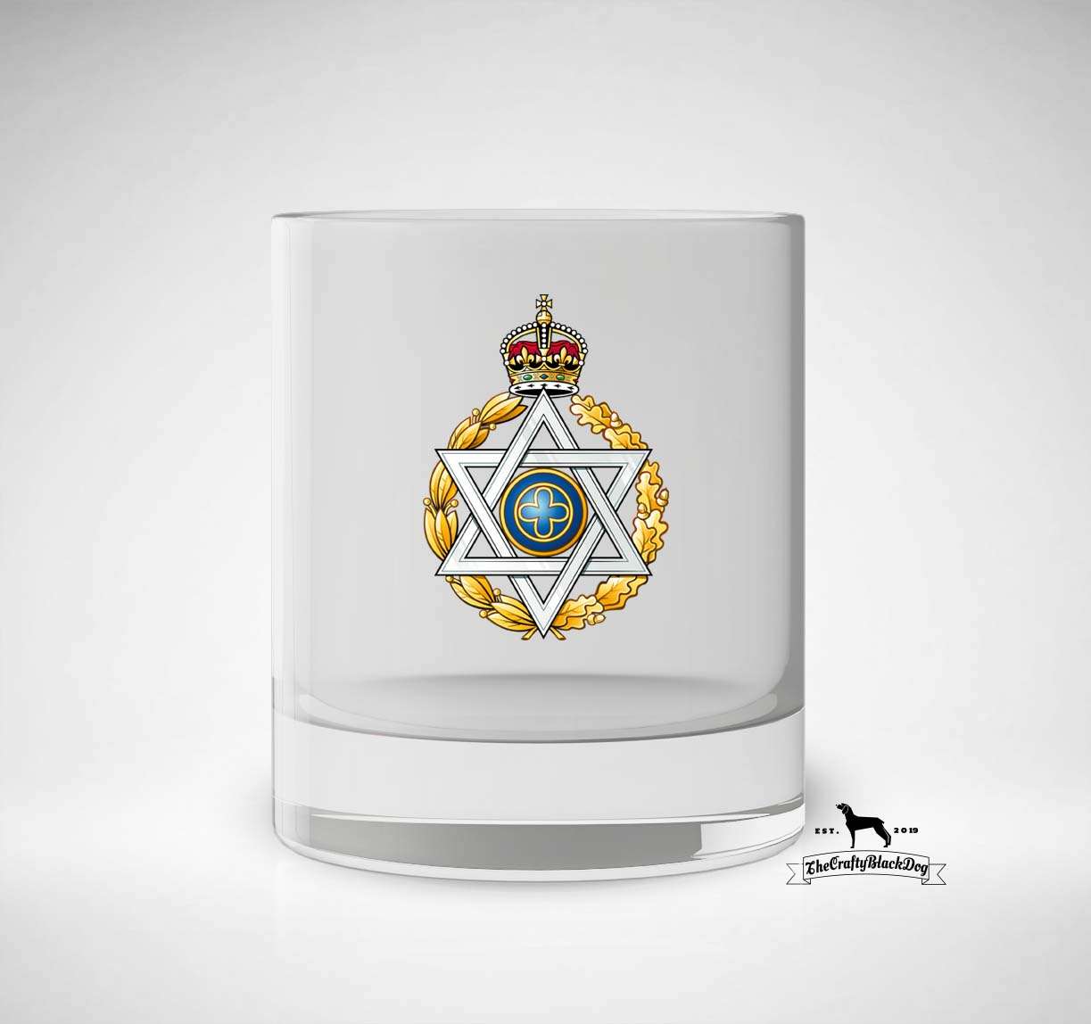Royal Army Chaplains' Department Jewish - Whiskey/Spirit Glass KC