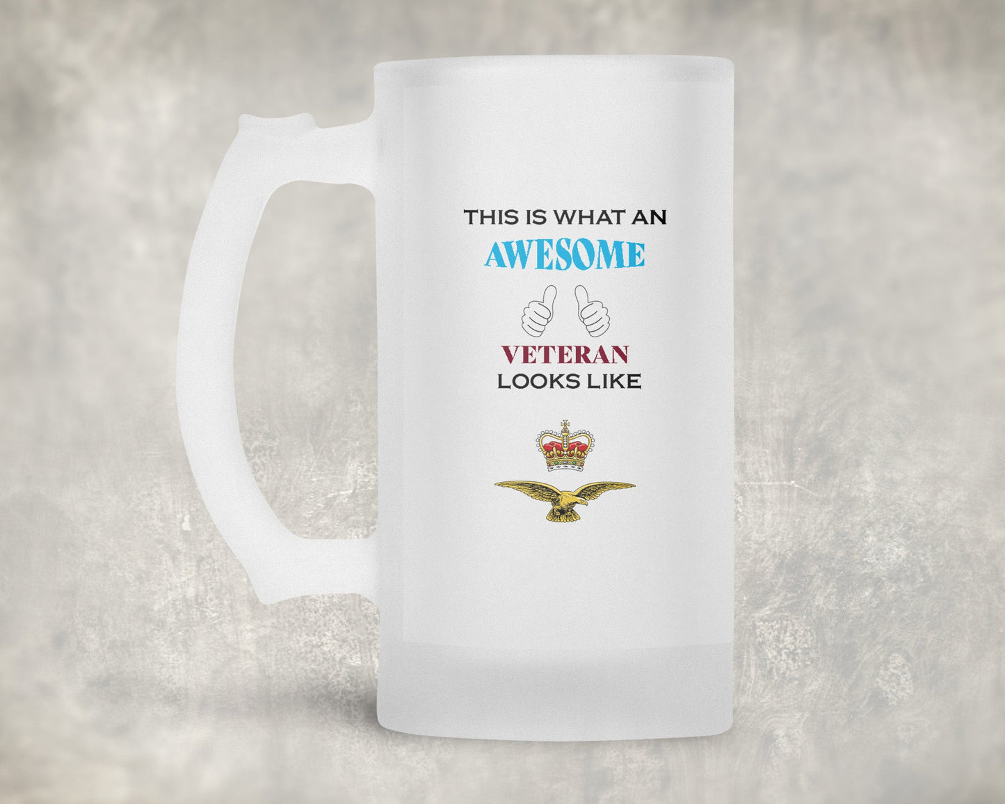RAF Eagle & Crown - Veteran - Frosted Stein